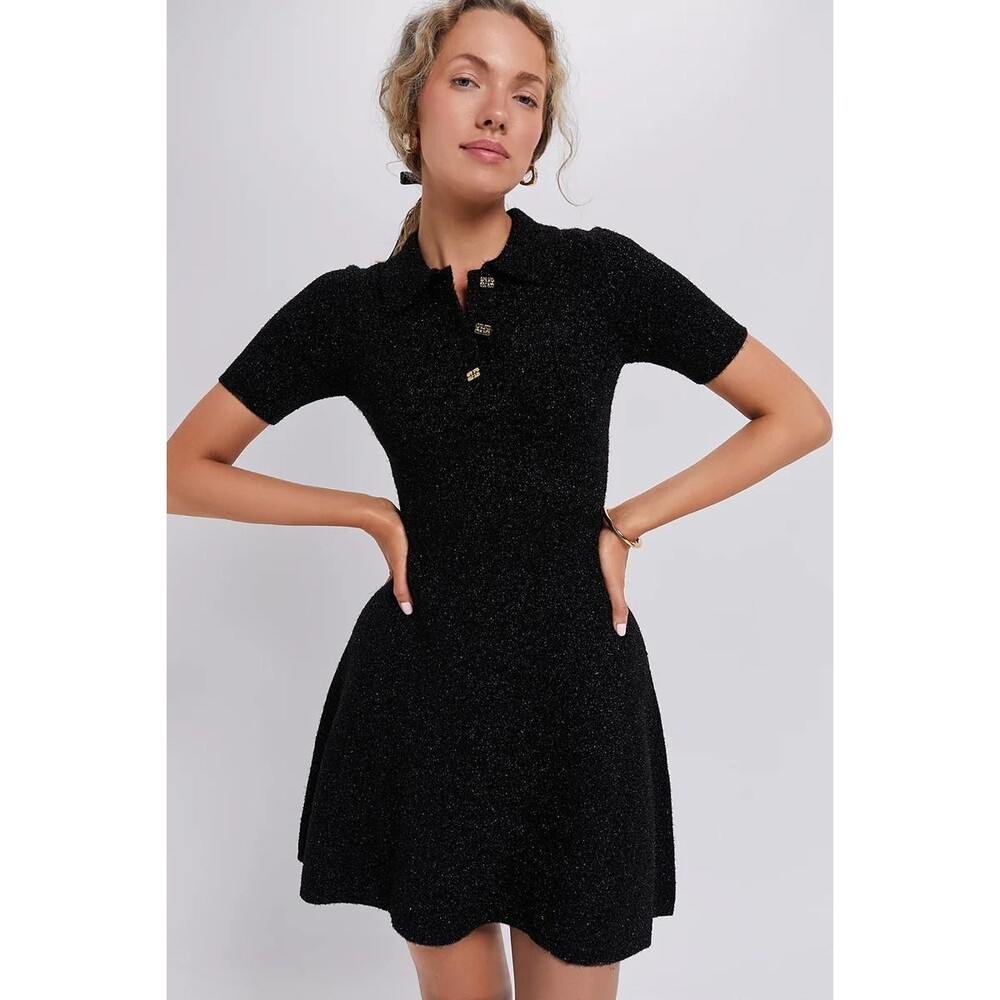GANNI | Black Sparkle Doubleface Mini Dress | Size XS